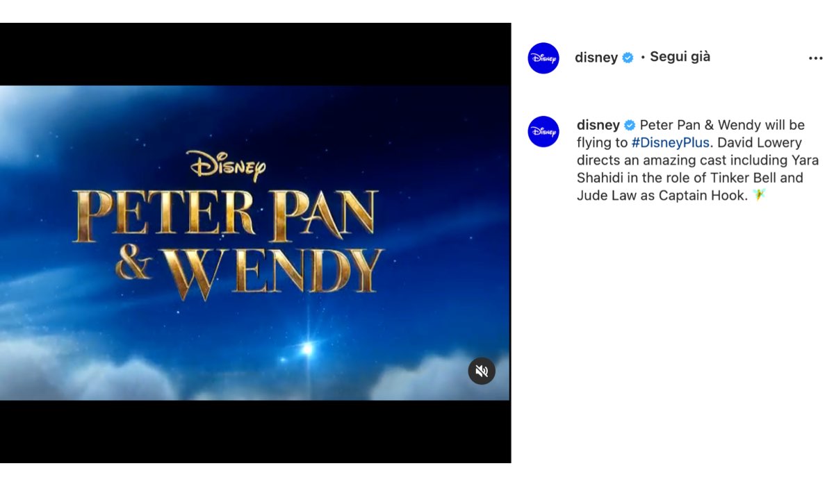 film live action disney in arrivo peter pan e wendy via instagram